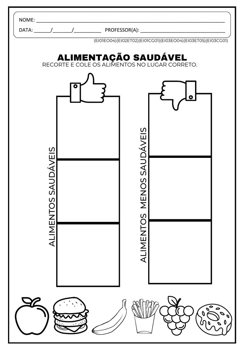 Atividade de alimentação saudável